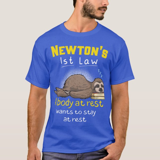 Camiseta Primera Ley de Newton Chiste Divertido de Física a (Anverso)