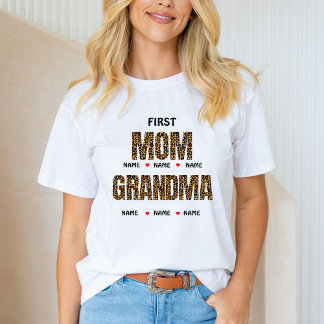 Camiseta PRIMERA MADRE AHORA ABUELA Nana & nombres personal