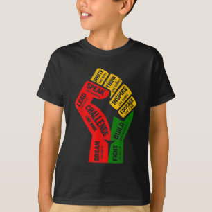 Camiseta Primera mano inspiradores líderes negros poderosos