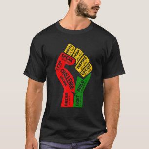 Camiseta Primera mano inspiradores líderes negros poderosos
