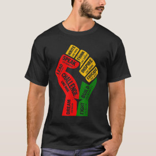 Camiseta Primera mano inspiradores líderes negros poderosos