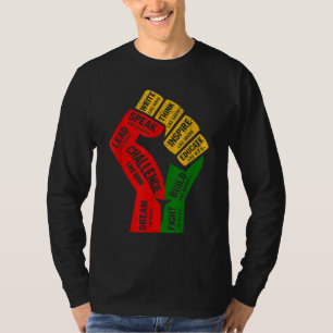 Camiseta Primera mano inspiradores líderes negros poderosos