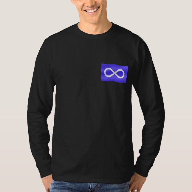Camiseta Primera Nación Mens Metis Bandera Camisas de manga (Anverso)