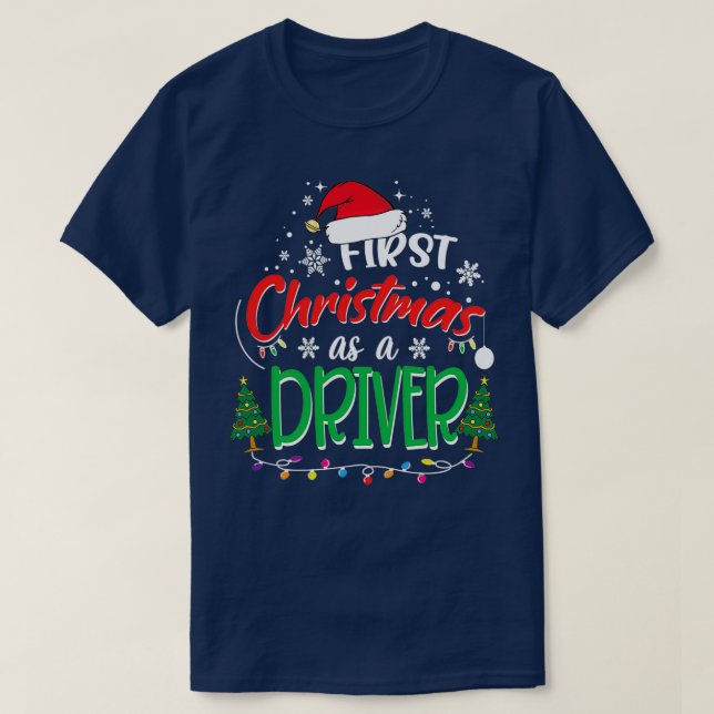 Camiseta Primera Navidad como conductor gracioso Primer Nav (Diseño del anverso)