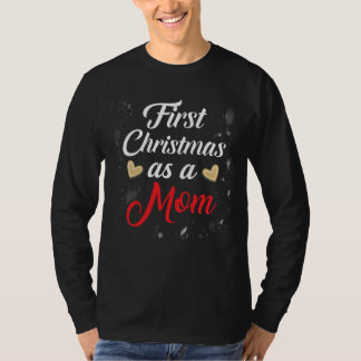 Camiseta Primera Navidad como familia de mamá coincidiendo