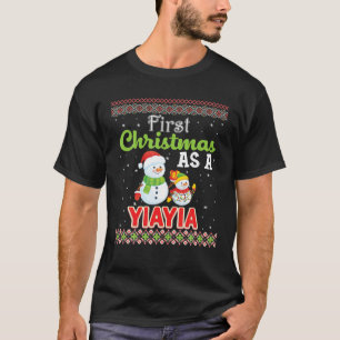 Camiseta Primera Navidad Como Familia Yiayia Que Coincide C