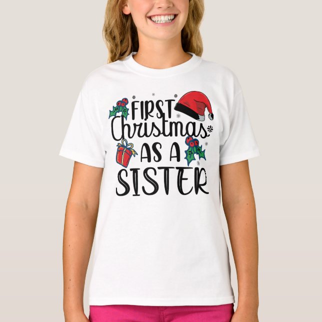 Camiseta Primera Navidad Como Hermana Coincidiendo Con Navi (Anverso)
