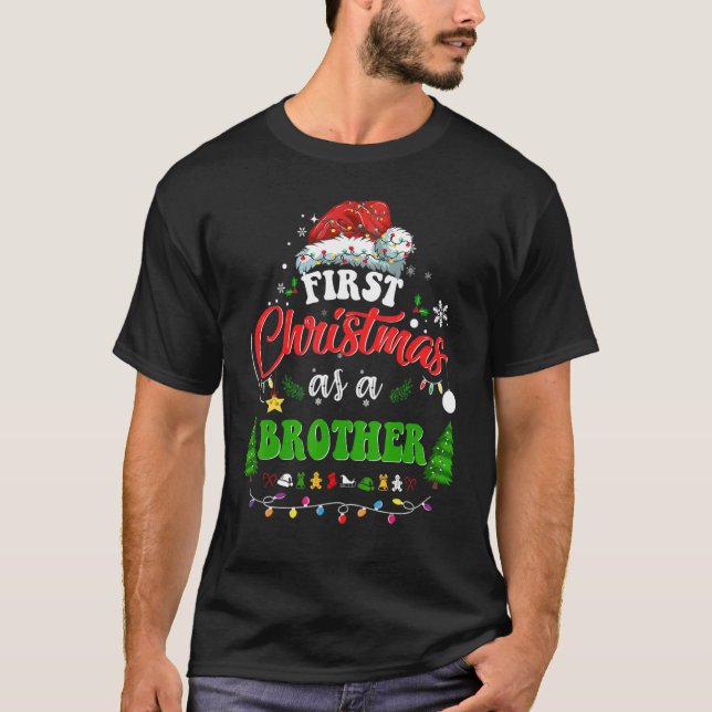 Camiseta Primera Navidad Como Hermano Funny Fiesta Santa H (Anverso)