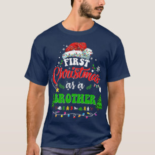 Camiseta Primera Navidad como hermano Santa Hat feas navida