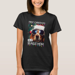 Camiseta Primera Navidad como madre beagle