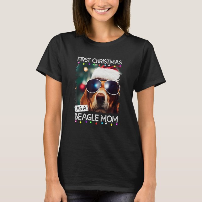 Camiseta Primera Navidad como madre beagle (Anverso)