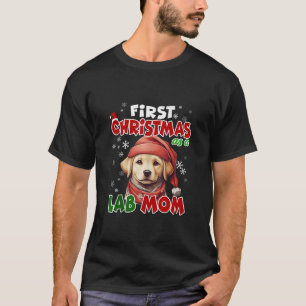 Camiseta Primera Navidad como madre de Labrador Santa Hat