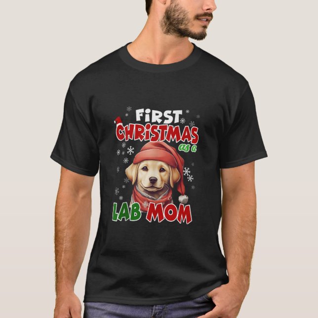 Camiseta Primera Navidad como madre de Labrador Santa Hat (Anverso)
