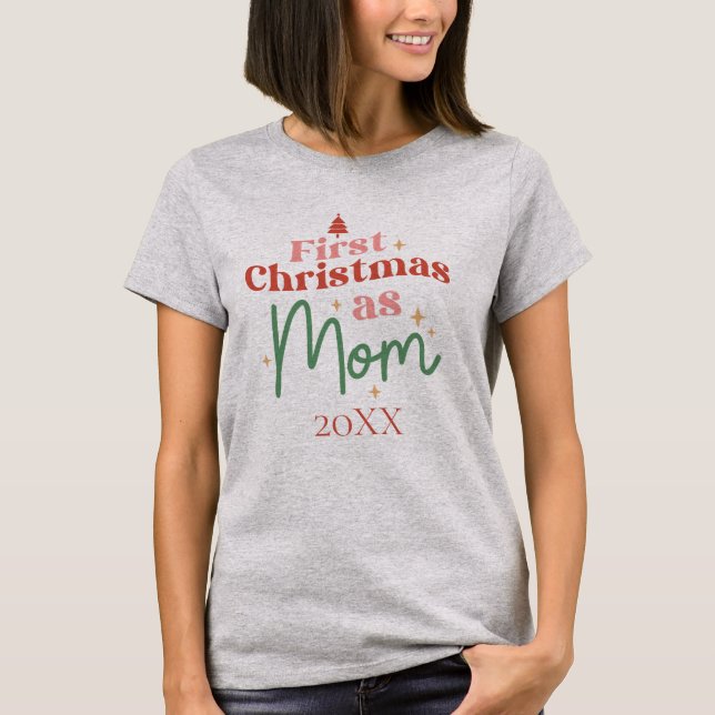Camiseta Primera Navidad como madre nueva madre Navidad cam (Anverso)