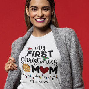 Camiseta Primera Navidad como mamá - familia a juego linda