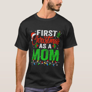 Camiseta Primera Navidad como Mamá Luces de Navidad Nuevo P