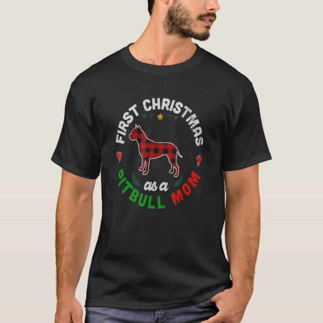 Camiseta Primera Navidad como mamá Pitbull (Anverso)