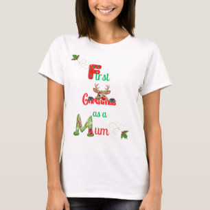Camiseta Primera Navidad como Mamá Señoras Festivas