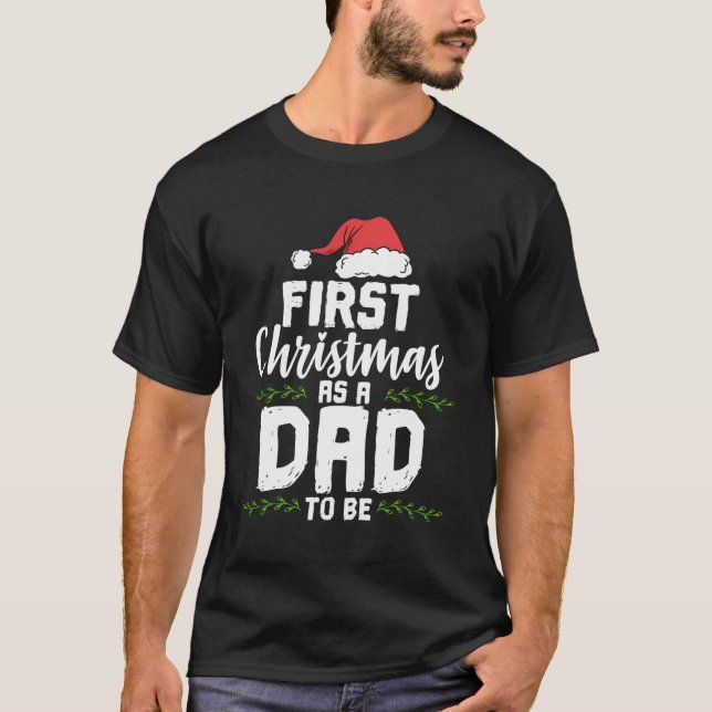 Camiseta Primera Navidad Como Papá Para Ser El Futuro Padre (Anverso)