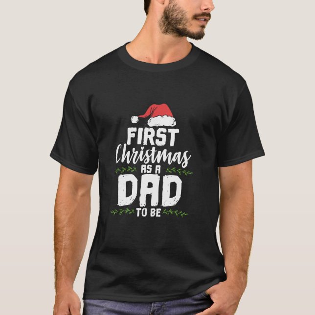 Camiseta Primera Navidad Como Papá Para Ser El Futuro Padre (Anverso)