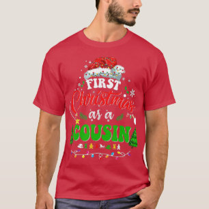 Camiseta Primera Navidad como primo de Santa Hat Feo Navida