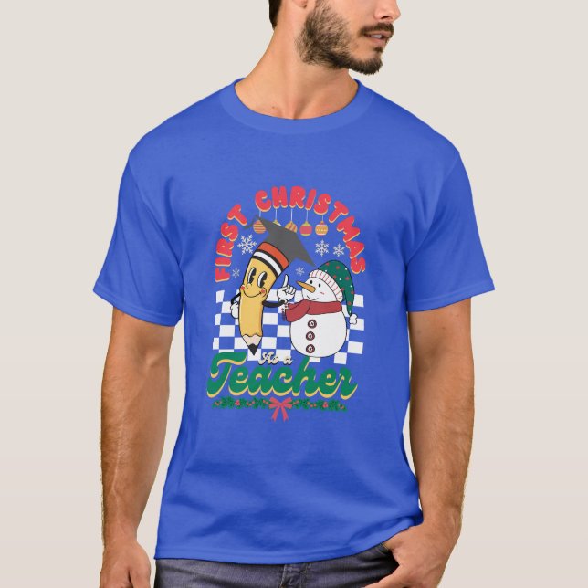 Camiseta Primera Navidad como profesor - Navidades hombres  (Anverso)