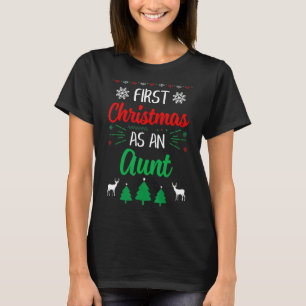 Camiseta Primera Navidad como tía Navidad, primer año de di