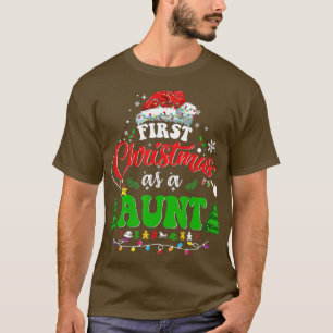Camiseta Primera Navidad como tía Santa Hat Ugly Xmas 202