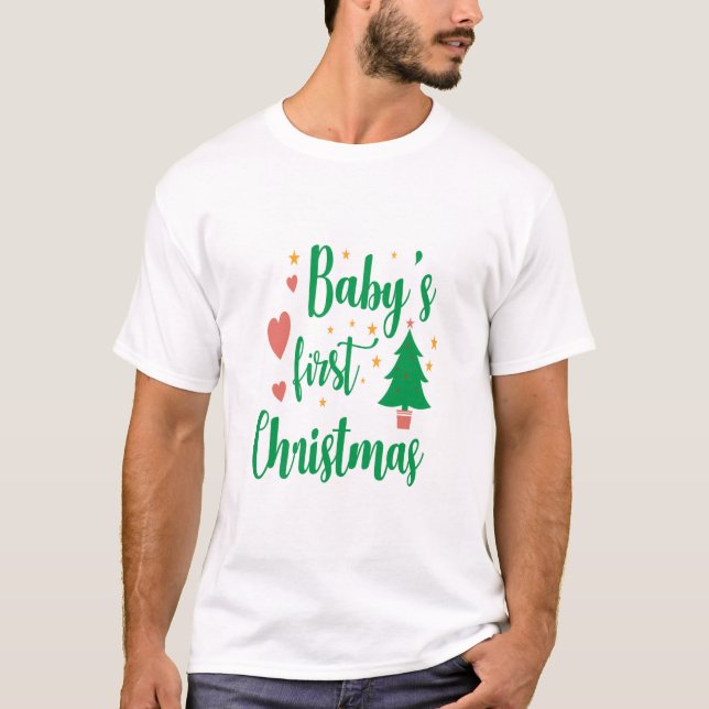 Camiseta Primera Navidad del bebé - Adorable diseño festivo (Anverso)