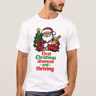 Camiseta Primera Navidad Divorciada y Próspera Navidad