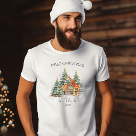 Camiseta Primera Navidad, familia de jirafas curas de año t