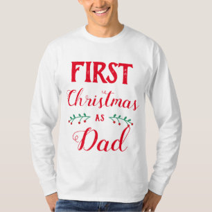 Camiseta Primera Navidad, la familia de papá coincidiendo c