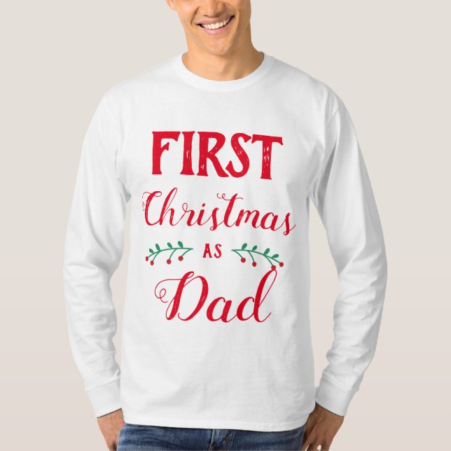 Camiseta Primera Navidad, la familia de papá coincidiendo c (Anverso)