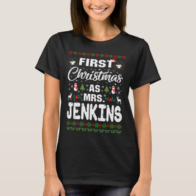 Camiseta Primera Navidad Sra. Jenkins Apellido T-Shirt (Anverso)