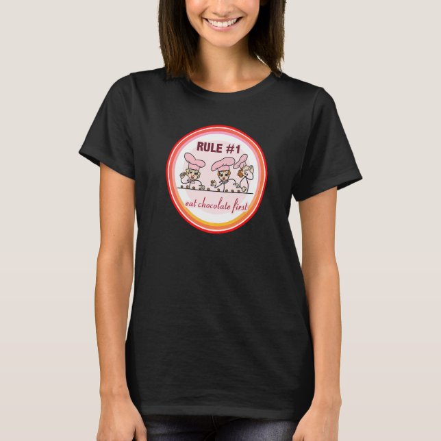 Camiseta Primera regla come más chocolate equipo Lucy y Eth (Anverso)