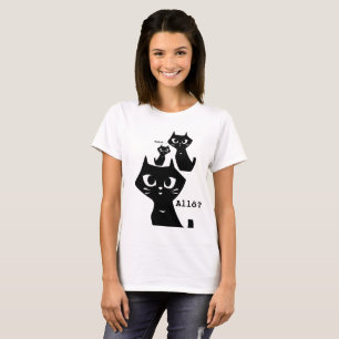 Camiseta Primera reunión con la familia de gatos negros afo