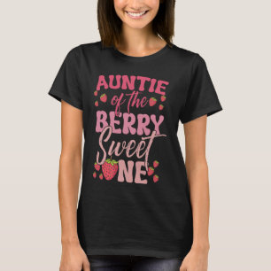 Camiseta Primera Tía De Cumpleaños De Berry Sweet One Straw