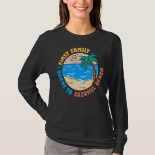 Camiseta Primera Vacación Familiar A Cozumel Beach Mexico V