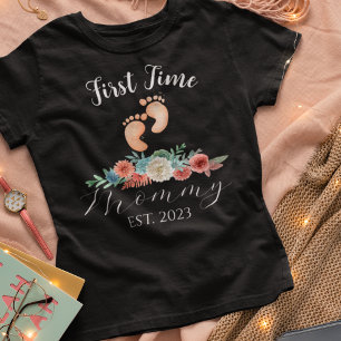 Camiseta Primera Vez Mamá Para Ser Mamá Personalizado De Ba