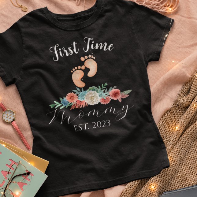 Camiseta Primera Vez Mamá Para Ser Mamá Personalizado De Ba (Subido por el creador)