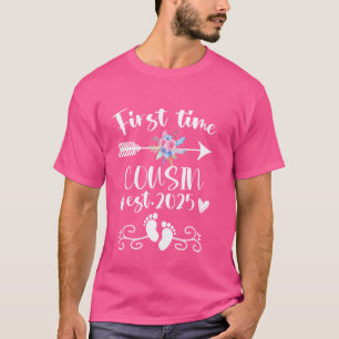 Camiseta Primera vez que COUSIN est 2025 Cute Baby Reveal F