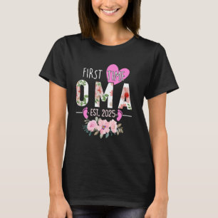 Camiseta Primera vez que la floral Oma Est 2025 se promueve