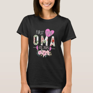 Camiseta Primera vez que la floral Oma Est 2025 se promueve