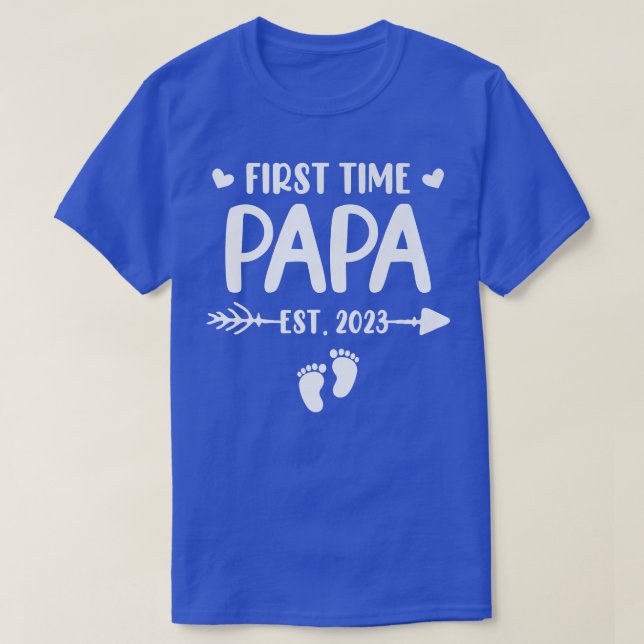 Camiseta Primera Vez Que Papá Est 2023 Pronto Será Papa Gén (Diseño del anverso)