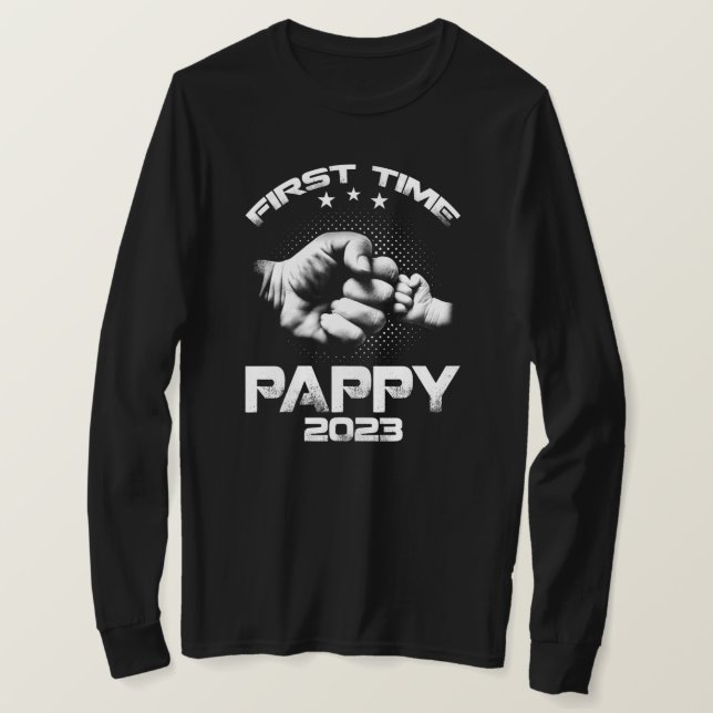 Camiseta Primera vez que Pappy este 2023 Funny Día del Padr (Anverso del diseño)
