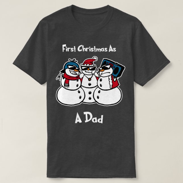 Camiseta Primeras navidades como papa graciosa Navidad Snow (Diseño del anverso)