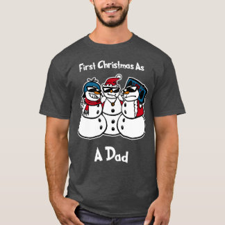 Camiseta Primeras navidades como papa graciosa Navidad Snow