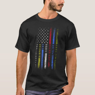 Camiseta Primeras respuestas Hero Flag Enfermera a la polic