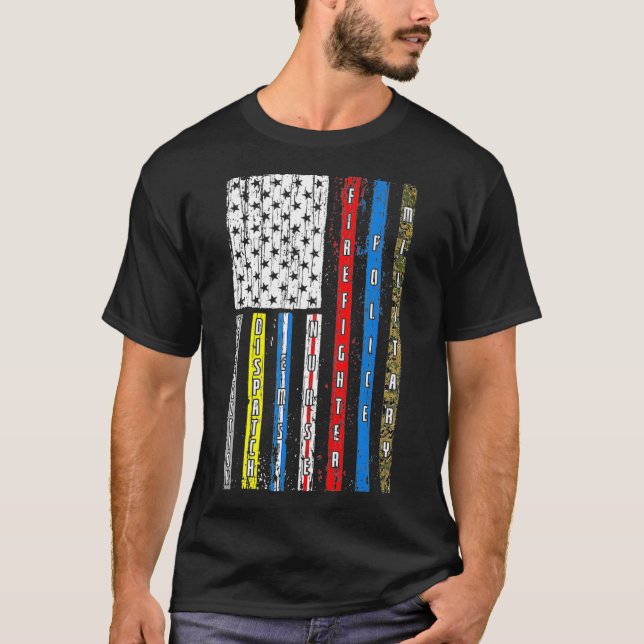 Camiseta Primeras respuestas Policía militar patriótica (Anverso)