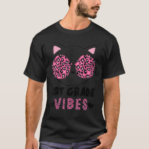 Camiseta Primeras vibras de 1er grado de vuelta al cole gat